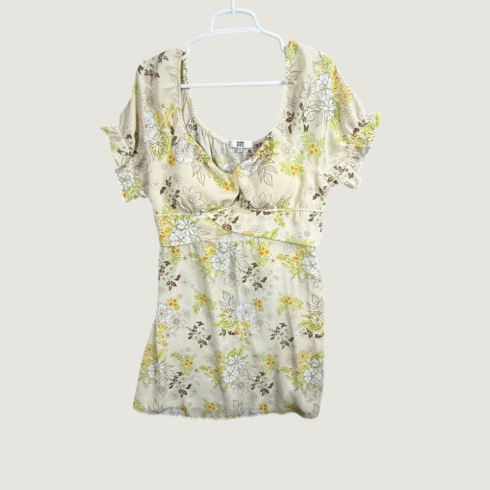 Madden NYC Womens XXL Floral Sweetheart Empire Waist Tie Back Dress